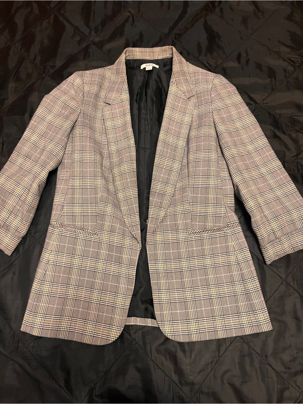 Women’s Plaid Open Front Blazer Jacket small Bar III